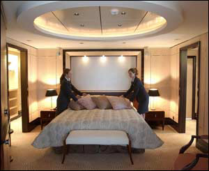 A luxury grand double suite on the Queen Mary 2