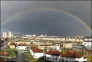 This rainbow was captured over parts of Cardiff and was sent in by Martyn Pinches