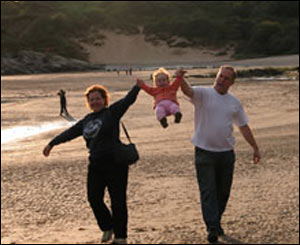 Dave Thurlow captured Phil and Lyn Tucker with their daughter Marriane on the beach in north Wales