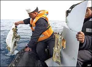 Wreckage from the crash site