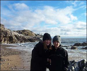 This picture was sent in by Karen Squire from Derbyshire, showing her children on a bracing visit to Mumbles over Christmas 