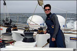 Ellen MacArthur takes the helm during testing of her new boat