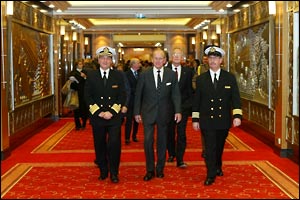 The Duke of Edinburgh inspecting the ship