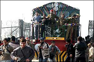 Train crosses the border