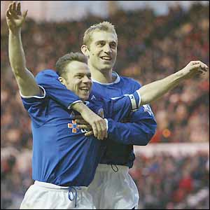 Paul Dickov celebrates his equaliser against Boro