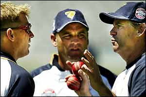 Shane Warne, Darren Berry and David Hookes