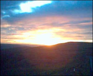 Sunset over the Black Mountains (taken using a mobile phone by Steven Howlett)