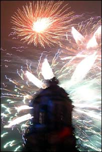 This photo was taken at a few minutes past midnight on New Year in Cardiff (Andrew Davies)