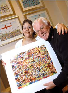 Photo of Zoe with her art tutor George Hanrahan