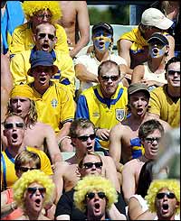 Swedish fans give their support to Robin Soderling