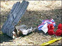 Shuttle Debris with memorial