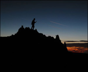 Colin Maxwell took this picture of his friends at the top of Yr Elen in Snowdonia while on the 15 peaks challenge last year
