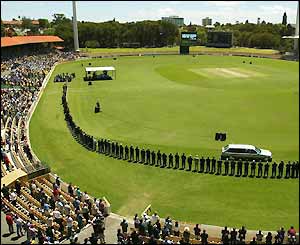 David Hookes' funeral at the Adelaide Oval