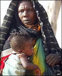 Refugee mother with her child