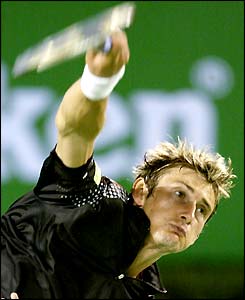 Juan Carlos Ferrero serves
