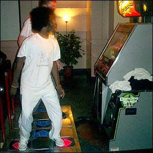 Players face the machine