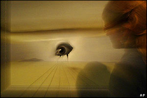 Viewer looking at exhibit