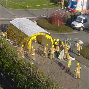 Fire brigade's decontamination unit