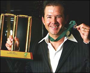 Ponting with his awards