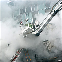 Fire ladder/burning building in Jilin