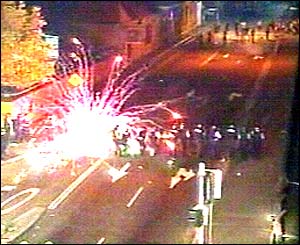 Fireworks aimed at police in Redfern