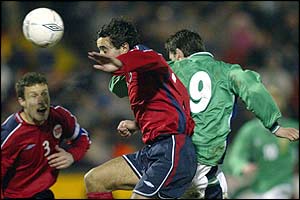 Northern Ireland get their first goal in 14 games when David Healy heads home