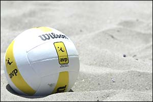 A beach volleyball