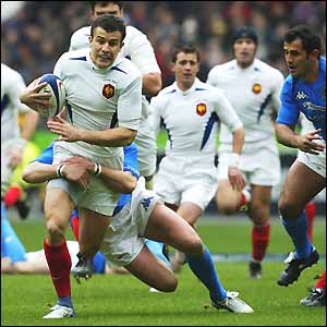Damien Traille attacks for France