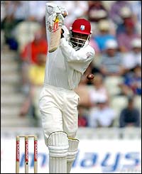 Chris Gayle hits a drive