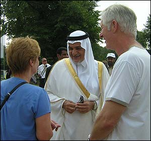Prince Turki doing the rounds at the event - he said the exercise had been a success 