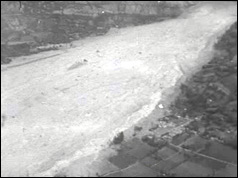 Aeial view of the avalanche that devastated Peru