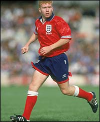 Paul Scholes appears for England during the Uefa Under-18 European Championships 1993 Final against Turkey in July 1993