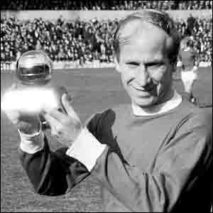 Sir Bobby Charlton with the European Footballer of the Year Award in 1966