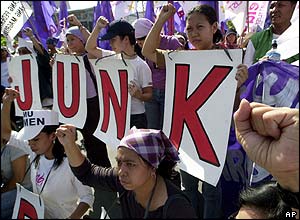 In the Philippines, women called for better opportunities and an end to harassment.