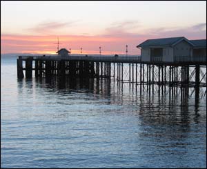 Penarth pier at sunrise, as captured by Jonathan Evans