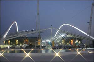 A view of the main Olympic Stadium in Athens, photographed on 10 August