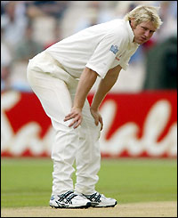 Matthew Hoggard searches for his fourth wicket 
