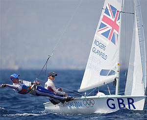 Nick Rogers and Joe Glanfield compete in the 470 class