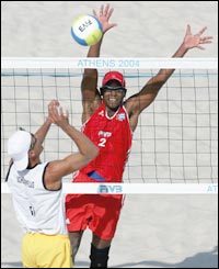 Germany's Scheuerpflug attempts to outwit Cuba's Milanes 