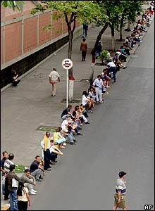 Queue outside polling station