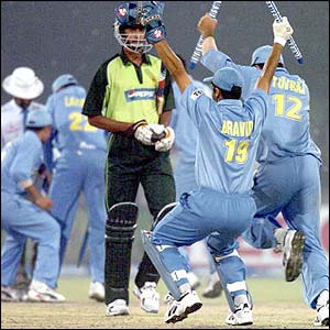 The Indian team celebrates