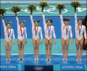 Romania celebrate winning the gold medal