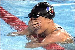 Potec realises she has won the gold