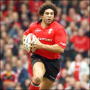 Wales' unmistakeable captain Colin Charvis in action