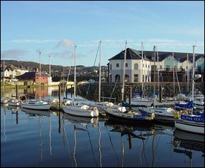 Aberystwyth's Y Lanfa Marina, as sent by Eric Drogin, who lives in the USA
