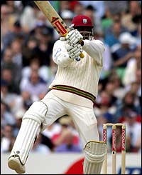 Gayle hits six fours in an over