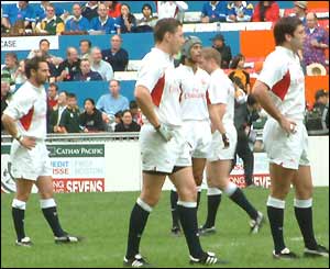 The England team in action on their way to winning the tournament