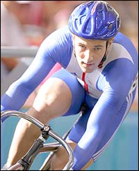 Britian's Ross Edgar rides during the men's sprint qualifying