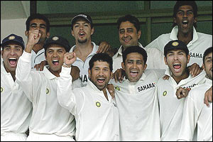 The jubilant India team