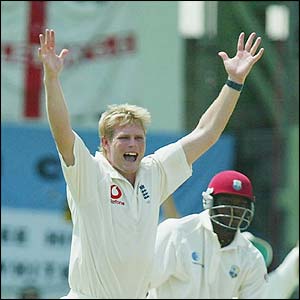 Hoggard successfully traps Gayle lbw